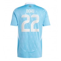 Camiseta Bélgica Jeremy Doku #22 Segunda Equipación Replica Eurocopa 2024 mangas cortas